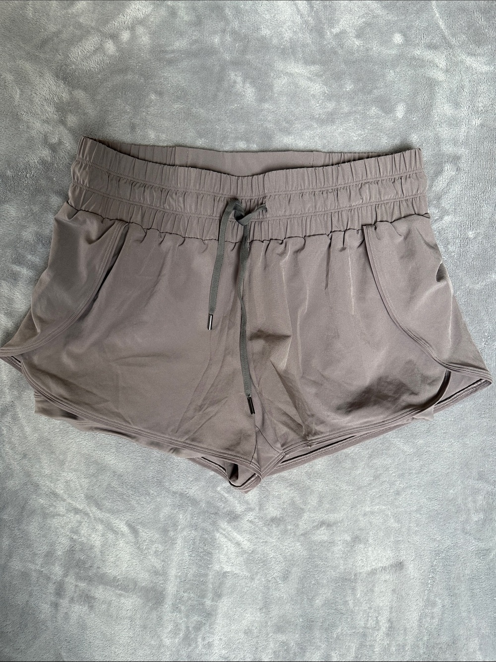 CRZ YOGA Women's Athletic Drawstring Shorts - Taupe